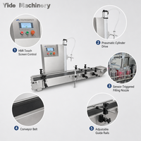 Machine de remplissage semi-automatique Yide pour huile de diffuseur à bâtonnets, avec convoyeur, buse à déclenchement par capteur et écran tactile HMI