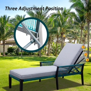 เฟอร์นิเจอร์กลางแจ้งผู้เอนกายเหล็กสีเทาที่ขายดีที่สุดเพื่อความสะดวกสบายและการพักผ่อน - Product Image 5