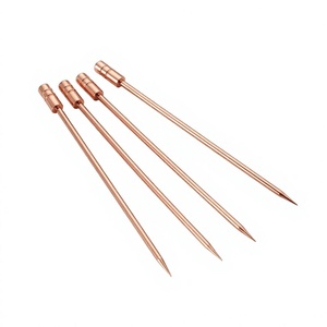 Piques à cocktail en cuivre, outils de bar réutilisables en métal, style minimaliste pour les boissons et les apéritifs, piques à cocktail faites à la main - Product Image 1