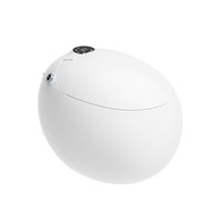 Toilette intelligente avec siphon en P et capteur automatique, forme d'œuf, cuvette de toilette intelligente, WC intelligent, drainage intelligent, télécommande