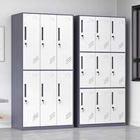 Casier en acier à 4 portes, armoire de rangement multi-portes, adapté aux bureaux, aux dortoirs, pratique et durable