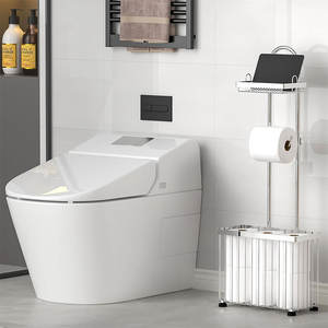 Porte-<span class=keywords><strong>papier</strong></span> hygiénique autoportant distributeur de rouleaux de porte-mouchoirs avec panier pour téléphone <span class=keywords><strong>tablette</strong></span> stockage de magazines organisation de salle de bain - Product Image 3