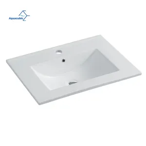 Bathroom Different Size Drop in thin rectangular White Bathroom Cabinet Basin Table Top Vanity