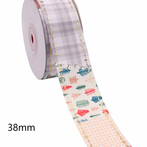 Pita Grosgrain Tartan <span class=keywords><strong>Plaid</strong></span> Warna-warni Natal 38mm Satu Sisi 100% Poliester Pita Dekoratif Bermotif - Product Image 6