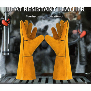 Heat Resistant Genuine Cowhide Leather <b>Touch</b> <b>Screen</b> Eco-Friendly Outdoor PlaincTig - Product Image 2