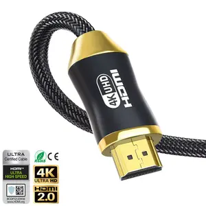 Penjualan laris kabel kecepatan tinggi HDMI a HDMI 4k @ 120hz Ultra HD lapisan emas Hdr 1m HDMI 2.0 Kable untuk Monitor Laptop