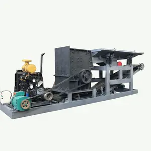 Square boxType Breaker Machine combined with belt conveyor and vibrating hopper