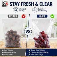 Kemasan Bunga Segar Premium Berlubang Mikro dengan Sisi Gusset, Anti Lembab, Plastik Transparan, Penjualan Grosir