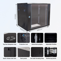 Nouvelle conception 2024 Armoire de serveur en acier 9U avec PDU et ventilateur Armoire réseau 19 pouces pour les centres de données domestiques Produit en stock