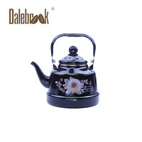 Bouilloire à thé vintage arabe en émail, forme cloche, anti-fuite, bouilloire à ébullition, pot en émail traditionnel