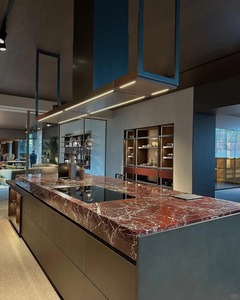Ensemble d'armoires de cuisine modernes Song Design, plan de travail en marbre rouge, garantie de 5 ans, couleur et taille personnalisables pour un design intérieur de luxe - Product Image 4
