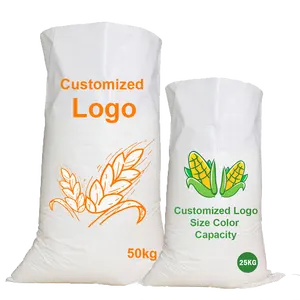 PP dokuma çanta 25kg 50kg 100kg polipropilen lamine çuval ambalaj pirinç tahıl mısır tahıl mısır şeker besleme kum gübre