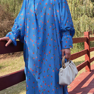 <span class=keywords><strong>Tenue</strong></span> <span class=keywords><strong>de</strong></span> <span class=keywords><strong>prière</strong></span> <span class=keywords><strong>musulmane</strong></span> pour femmes, ensemble khimar abaya imprimé, robe <span class=keywords><strong>de</strong></span> <span class=keywords><strong>prière</strong></span> islamique modeste, robe à manches longues, entièrement couvrante - Product Image 4