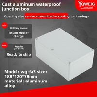 Boîtier en aluminium moulé sous pression avec revêtement en poudre YQWEIG FA3, boîte de jonction 188x120x78mm, étanchéité des câbles extérieurs, fabrication en Chine continentale