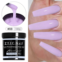 ZYZC HEMA TPO Free 100g Pot 13 Couleurs Gel Dur UV LED Soak Off pour Extension d'Ongles Vente en Gros Livraison Rapide Faible MOQ