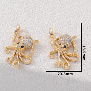 Liontin Gurita Yuanlong Cross Border, Produk Laris Musim Panas, Mikro Bertabur Zirkon Berlapis Emas, Aksesoris Liontin Perhiasan DIY - Product Image 4