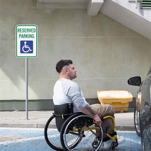 Panneau en aluminium conforme ADA pour parking handicapés - Panneau d'avertissement haute visibilité antirouille avec notification de 250 $ de finition de garantie - Product Image 3