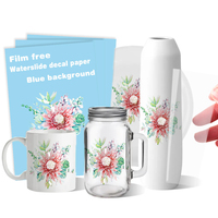 Papel de Transferencia de Agua para Calcomanías, Resistente a los Arañazos, Duradero, Personalizable, con Imagen de Láser Azul
