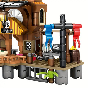 Jeu de construction éducatif en blocs ABS, coffre au trésor du navire pirate de <span class=keywords><strong>l</strong></span>'Island Terminal, inspiré des Island Chronicles, cadeau - Product Image 4