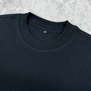Camisetas de Algodón para Hombre, Personalizadas con Logotipo, 260 g/m², Cuello Caído, Lisas, al por Mayor, Negras, Cortadas, Oversize - Product Image 3