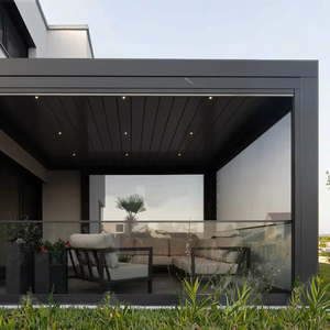 Hiện đại ngoài trời nhôm louver mái bioclimatic pergola dễ dàng lắp ráp nhà để xe carport <span class=keywords><strong>gazebo</strong></span> cho xe vườn sân thượng làm vườn - Product Image 3