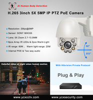 Cámara ip ycx de 5MP, domo a prueba de vandalismo, Protocolo Hik, IK10, 2,8-12mm, poe, con micrófono incorporado