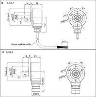 Encodeur Rotatif Absolu SJ50 12 bits 4096PPR Arbre Massif 8mm Type D Code Gray Parallèle Photoélectrique pour Machines Textiles IP50 & IP65