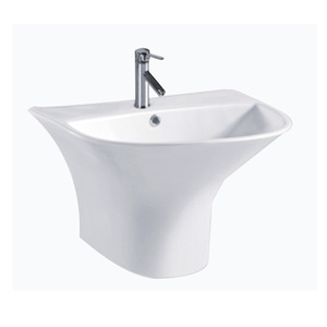 Lavabo de Cerámica de Pared Ouni G1007, Lavabo de Una Pieza de 58x48cm - Product Image 1