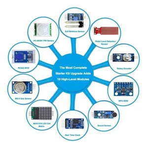 Kit de démarrage Arduino Uno R3 avec modules de capteurs, breadboard et câbles pour projets DIY - Product Image 4