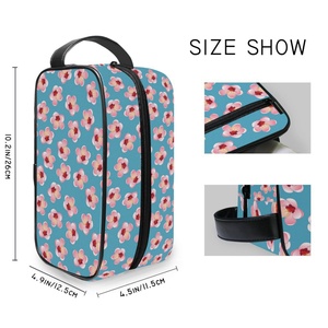 Portable Toiletry Bag Women Makeup Cosmetic Travel Case Hawaii Hua Pink Flower Small Pouch Custom Design Make up Pouch - Product Image 4