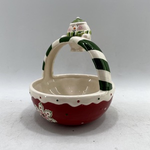 Cesta de cerámica con muñeco de nieve para decoración <span class=keywords><strong>navideña</strong></span>, <span class=keywords><strong>2022</strong></span> - Product Image 4