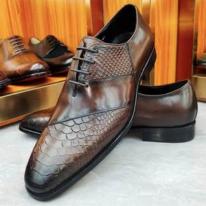 Chaussures en cuir pour hommes XuanWu, style Oxford élégant, à enfiler, bout fermé, respirantes, légères, semelle en caoutchouc isolante - Product Image 2
