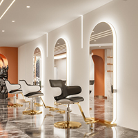 Miroir de coiffure et de beauté double face mural haut de gamme personnalisé pour salon de coiffure