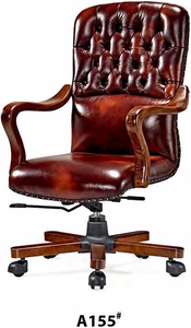Luxury Antique <b>Vintage</b> Chesterfield Leather Office <b>Chair</b> Solid Wood Upholstery <b>Chairs</b> Swivel Leather Office <b>Chair</b> Luxury - Product Image 6