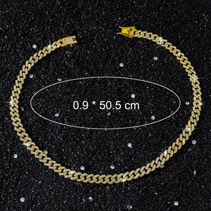 สร้อยคอแฟชั่นผู้ชายแบบโซ่คิวบันหนาประดับเพชรทรงเรขาคณิตแบบเรียบง่ายทำมือใหม่ ขายส่งเครื่องประดับแฟชั่น - Product Image 6