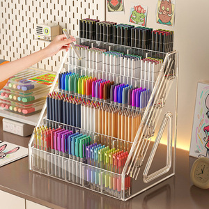 Organizador de escritorio de acrílico de 5 niveles para bolígrafos, lápices, marcadores, artículos de dibujo y papelería. - Product Image 1