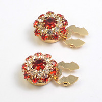 CLARMER Nouvelle Mode Bouton de manchette de chemise nacré, Bouton de col floral avec décoration en strass, Ensemble de couvre-boutons