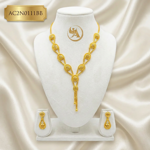 Elegant African Heritage Gold Plated Necklace Set for <b>Bridal</b> Wedding and Special Occasion - Product Image 1