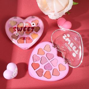 <span class=keywords><strong>Paleta</strong></span> de sombras de ojos con purpurina OEM /ODM al por mayor sombra de ojos pigmentada de larga duración en forma de corazón rosa para maquillaje de mujer - Product Image 6