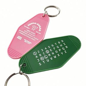 Design Custom logo Color Blank Plastic Vintage Motel Rooms Hotel <b>Keychain</b> - Product Image 5