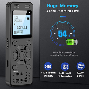 Enregistreur numérique activé par la voix de qualité dictaphone de 32 Go très sensible pour les conférences Format audio MP3 en métal - Product Image 3