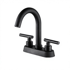 Grifo de Lavabo de Acero Inoxidable con Válvula Cerámica de Doble Manija, Agua Fría y Caliente, Montaje en Cubierta, 4 Pulgadas, Instalación de 3 Orificios para RV - Product Image 4