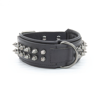 Collier pour chien robuste à pointes, en cuir véritable de 8 mm d'épaisseur, anti-morsure, clouté, pour Bully, Pitbull, Mastiff