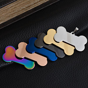 4 UKURAN 6 Warna Dipoles Baik Stainless Steel Berbentuk Tulang Hewan Peliharaan ID Tag Tulang Anjing Tag - Product Image 2