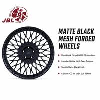 Nuevas Llantas de Aleación de Aluminio Forjado de Una Pieza de 16-24 Pulgadas, Color Negro Mate, Diseño Irregular de Malla Hueca Profunda y Cóncava para SUV Deportivos