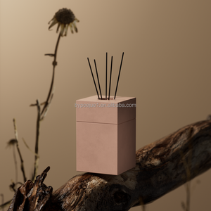 200ml Square Concrete Glass Reed <strong>Diffuser</strong> with Reed Sticks Nordic <strong>Minimalist</strong> Engraved Logo Brand Handmade High-Quality <strong>Diffuser</strong> - Product Image 1
