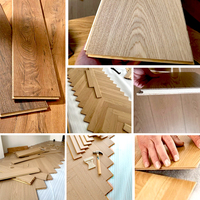 Revêtement de sol en vinyle à trois couches, imperméable, écologique, parquet en chevrons pour hôpital, école, hôtel, garantie de plus de 5 ans, système de clic