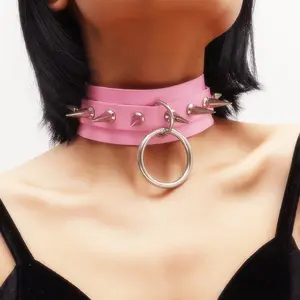 Sexys Punk-Goth-PU-Lederbandage Halskette BDSM Sklave-Bindungen SM Training Flirten Choker-Kette Sexspielzeug für Damen Schwule