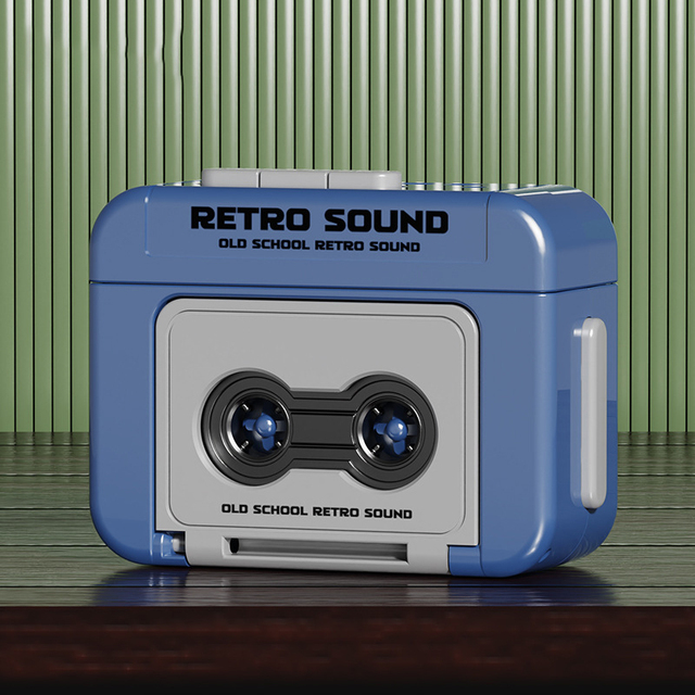 Wholesale Mini Keychain Rotating Battery Powered Retro Cassette Player Portable Gift with Three Chinese Songs