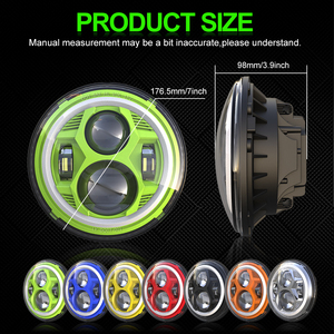 Sistema de iluminación para motocicleta, faro delantero LED multicolor para Harley de 7 ", haz de faro adaptable, 7 faros delanteros para jeep - Product Image 2